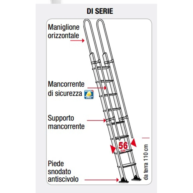 Vendita online Scala da appoggio 8 gradini S15/23